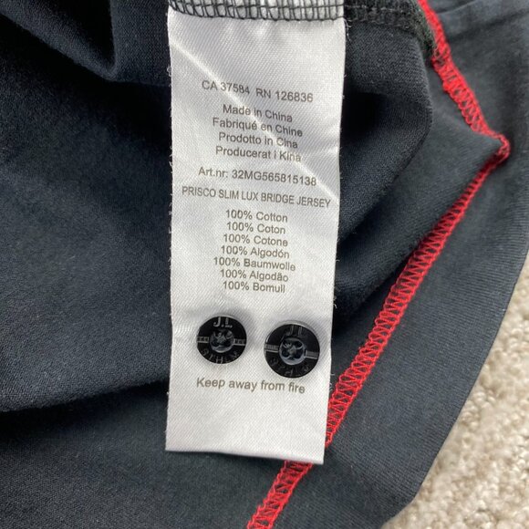 J. LINDEBERG Golf Shirt Men XXL Black White Slim Fit Casuual Polo Activewear - Picture 5 of 8